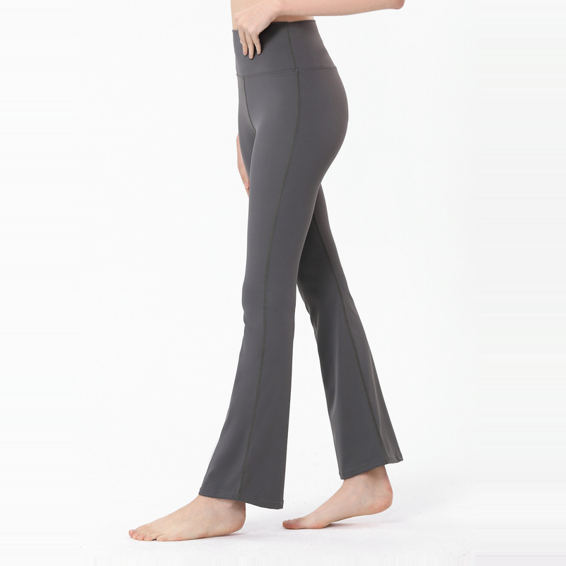 

Ll Micro Flared Trousers Yoga Pants of Tall Waist Aligned Thin Leggings High Elastic Fi Bare Legs, Carry Buttock Sweatpants Leisure, Black