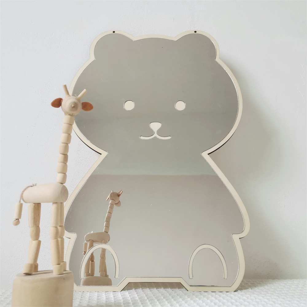 

Wall Stickers Nordic Rabbit Bear Shaped Mirror Cartoon Acrylic Mirrors Desktop Ornaments Baby Children Room Decoration Home Decor P o Props 230330