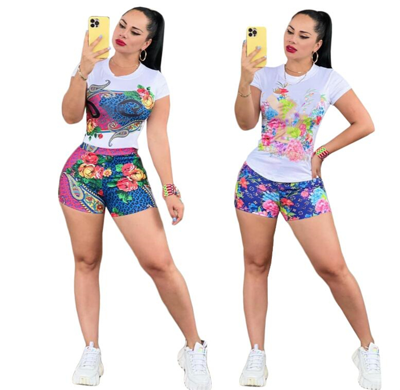 

23GDSS new designer Women' Tracksuits T-shirt shorts Luxury Casual Suit 2 Piece Set sports Suit J2810, Pink