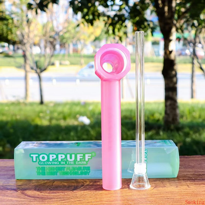 

TOPPUFF Water Top Puff Glass Plastic Bong Portable Luminous Noctilucent Glow in the Dark Smoking Pipe Instant Screw on Bottle Converter Shisha