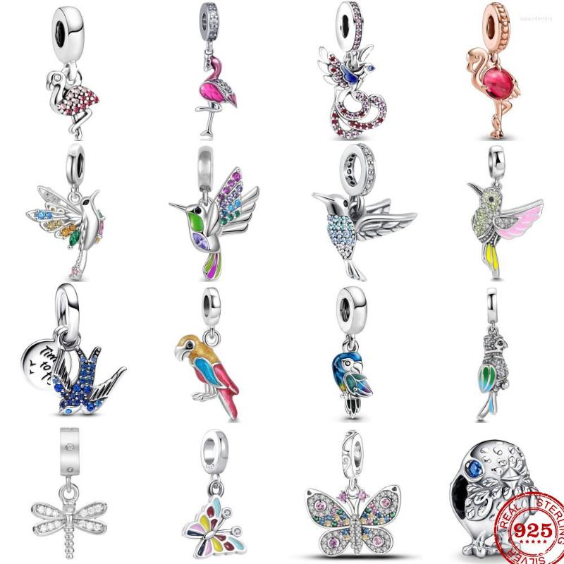 

Loose Gemstones 2023 The 925 Sterling Silver Hummingbird Family Charm Exquisite Pendant Fits Original Bracelet DIY Jewelry For Women