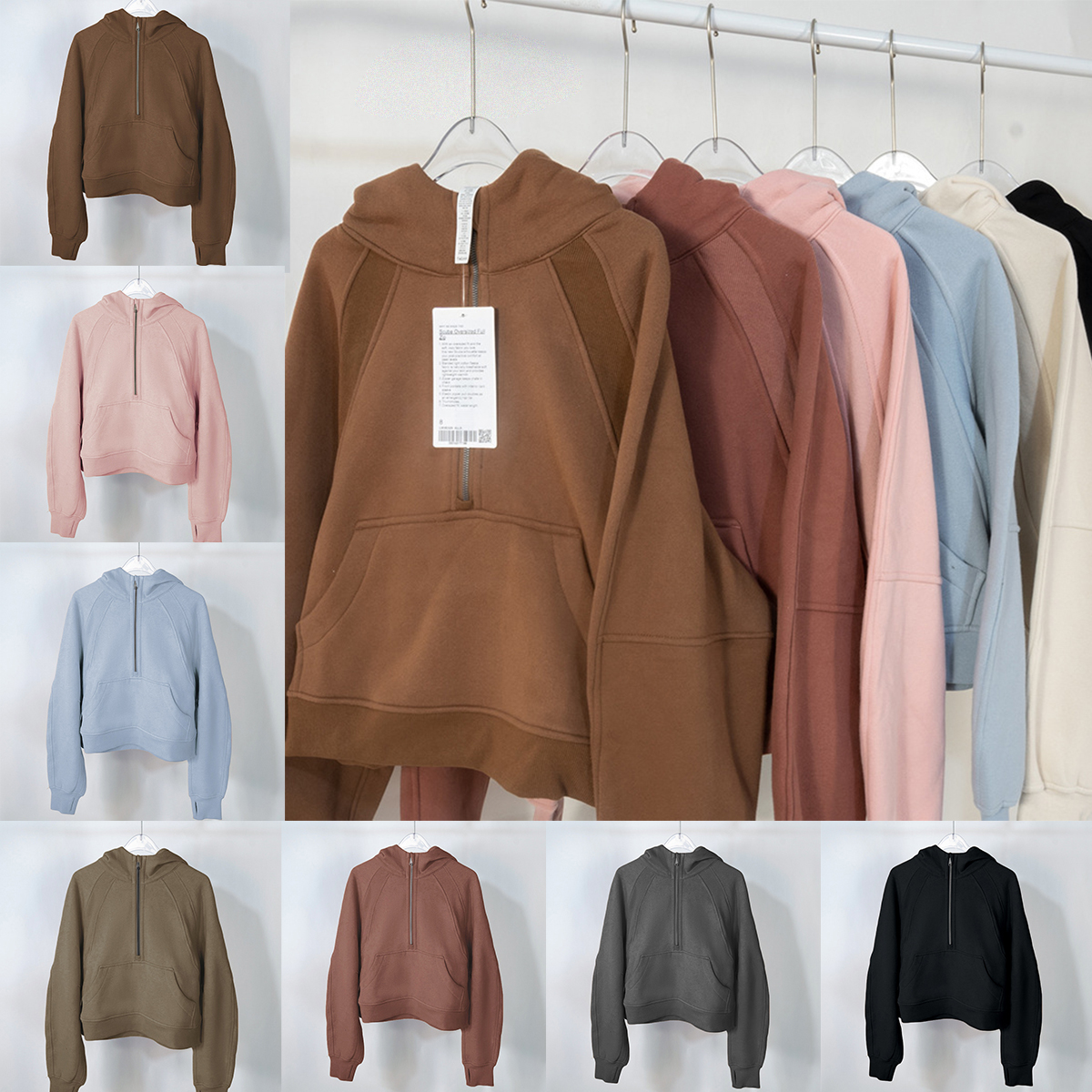 

Womens Hoodie Lululs Jacket Lulus Scuba Hoodie Yoga Scuba Hoodie Womens Plus Velvet Thickening Jackets Half Zipper Terry Designers womens jogging Chothing