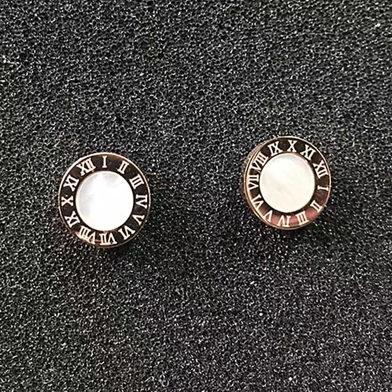 

Top Quality Titanium Steel Women Designer Stud Cute Size Drop Oil Luxury Style Simple Couple Earrings For Christmas Gift