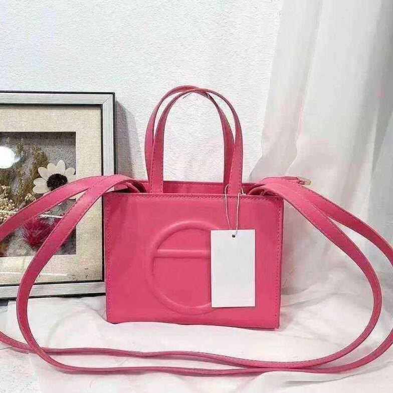 

Two size women's messenger bag shopping bag PU handbag Women's fashion one shoulder messenger bag, Rose red