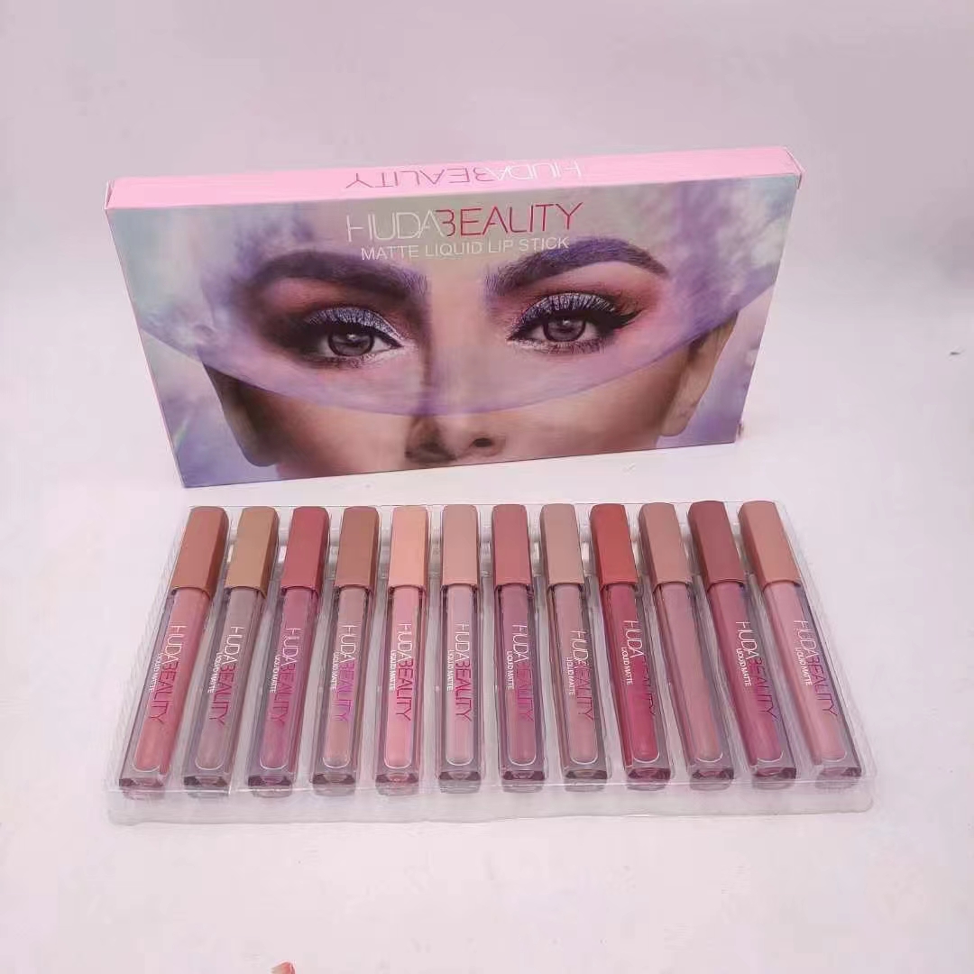 

12pcs Matte Liquid lip gloss Collection Lipstick Set lipgloss rouge a levre maquillage Kit, Ky