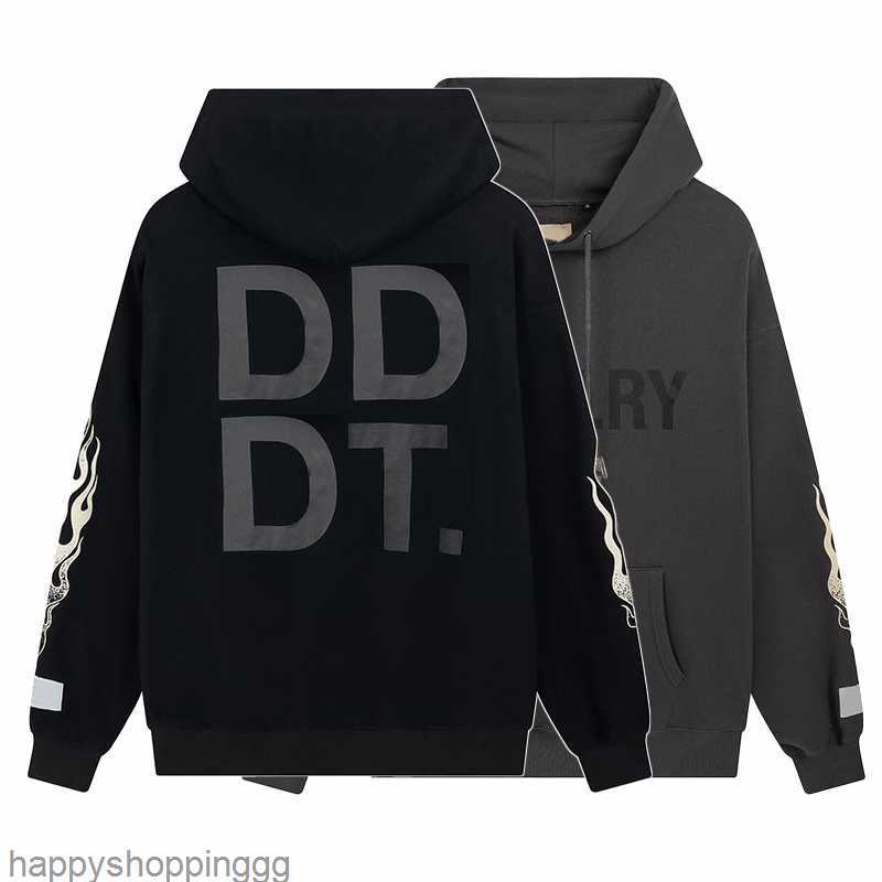 

Designer Hoodie Galleryes Flame Arm Letter dept Print Hoody Loose Casual Fashion Jumper High Street Hip Hop Streetwear Men and Women Long Sleeve Hooded Sweatshirt