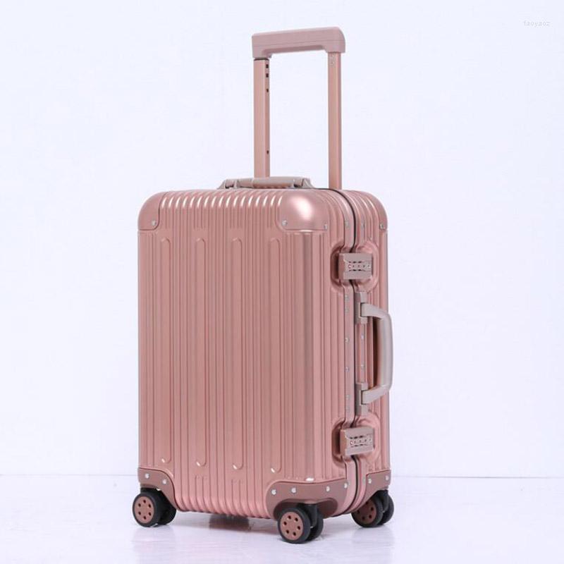 Suitcases TRAVEL TALE 20 Inch Aluminium Cabin Luggage Organizer Spinner Hand Suitcase On Wheels-image-855409359