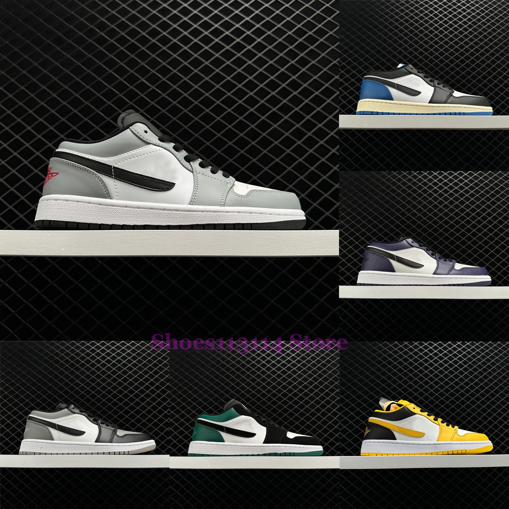 

Light smoke grey jordans1 1 1s low basketball shoes jordens designer sneakers men women jorden1s game royal bred black gold toe unc true blue pine trainers, 29