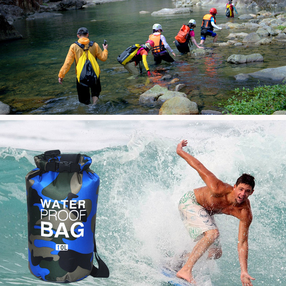 

Outdoor Camouflage Waterproof Dry Bag Portable Rafting Diving Dry Bag Sack PVC Swimming Bags for River Trekking 2/5/10/15/20/30L