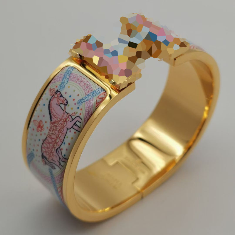 

Enamel clic bangle for women charm bracelets 20mm middle size horse