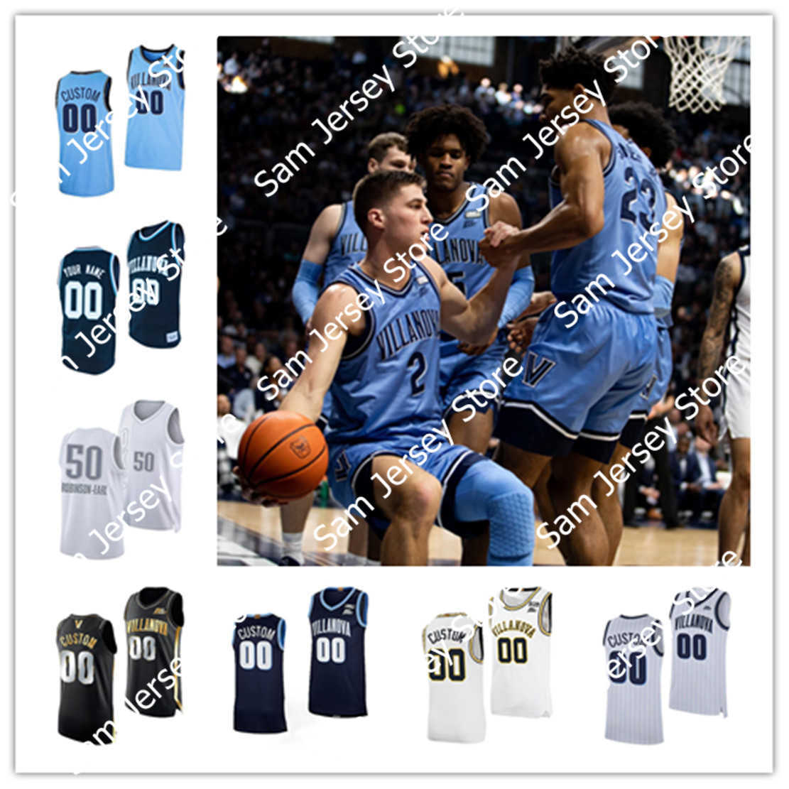 

NCAA Custom Villanova Wildcats Stitched Basketball Jersey 1 Kyle Lowry 3 Josh Hart 10 Donte DiVincenzo 1 Jalen Brunson 25 Mikal Bridges 2 Kris Jenkins 1 Bryan Antoine, White 1