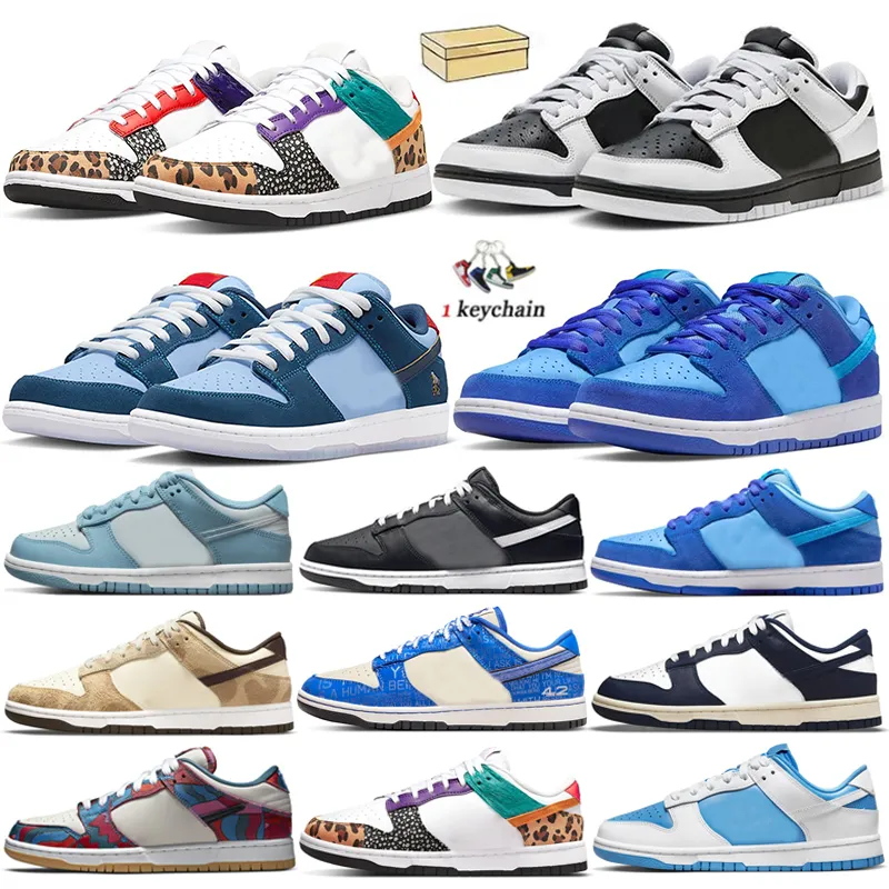 

2023 Lows Running Shoes Reverse Panda Blue Raspberry White Paisley Patchwork Reserve UNC Cheetah Jackie Robinson men women trainers, Gym red 36-46