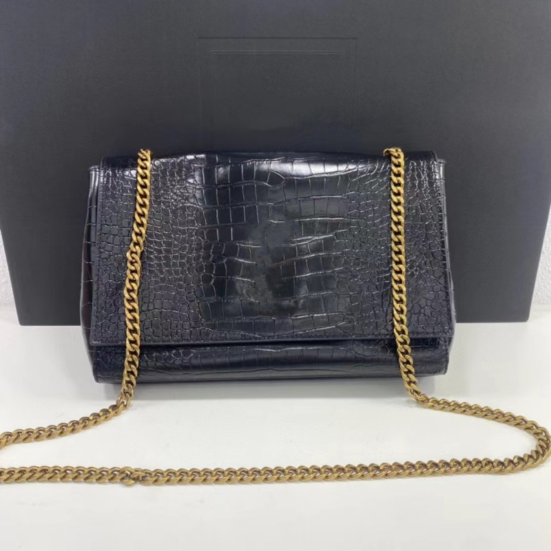 Designer Clutch Women's One Shoulder Bag Luxury Clutch Medium size Double-sided crocodile print new Chain underarm bag cowhide vintage Cross-image-855412725