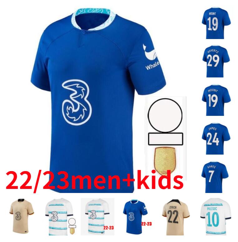 

22 23 CFC Soccer Jerseys JOAO FELIX PULISIC MOUNT HAVERTZ STERLING JAMES 2022 2023 football shirt men kids KOULIBALY KANTE uniform FOFANA Mendy JORGINHO Mudryk ENZO, Away