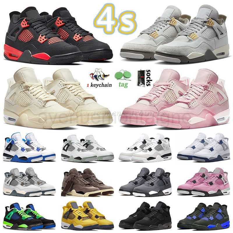

OW 4s basketball shoes jumpman 4 triple pink sneakers J4 Retos Black Cat Military Blue Midnight Navy Red Thunder Photon Dust Messy Room Doernbeche Designer Trainers, J75 36-47 blue thunder