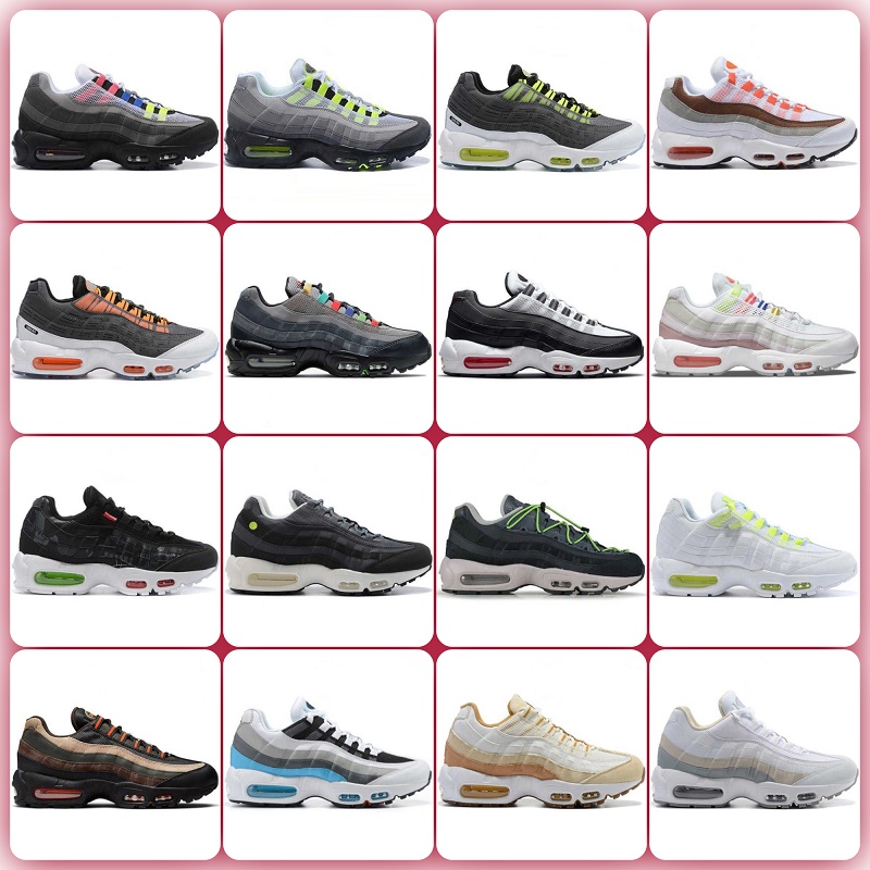 

Classic Max 95 Running Shoes Air 95S OG Designer Men Women Triple Black White Grey Navy Blue Neon Soft Sole 3.0 Sneakers TT Club 20th Anniversary Grape Trainers, Shoes lace