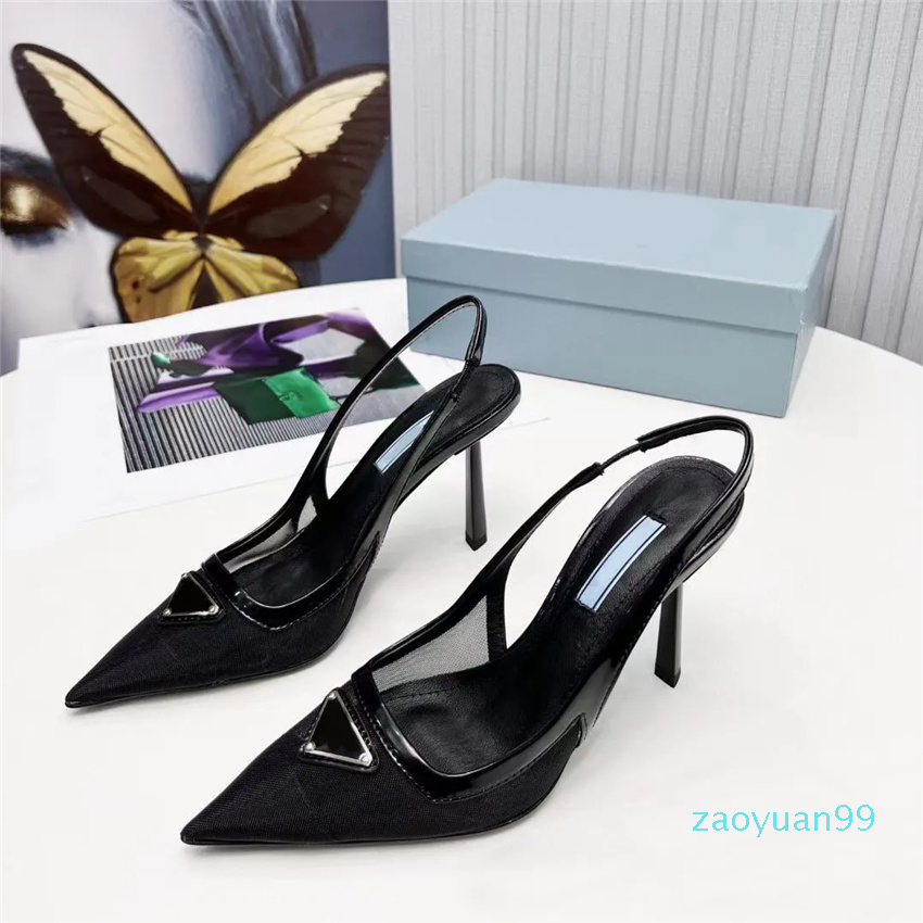 

Romantic Elegan Satin slingback pumps sandals mesh leather Fashion Milano High Heels Summer Casual women flip flops Gauze uppers lady shoes Size 35-42