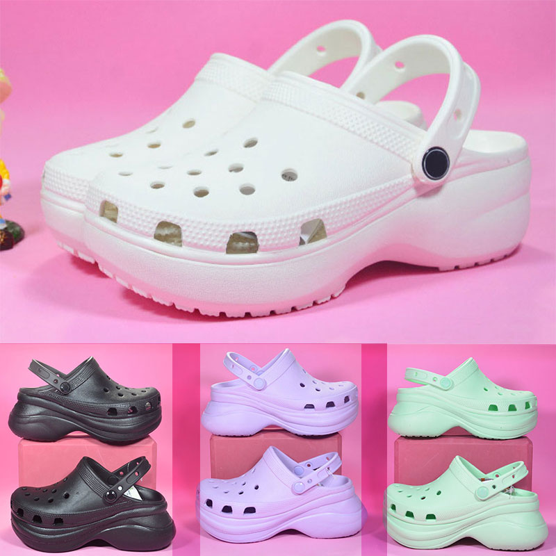 

croc classic bae clog women designer sandals height increasing platform croos clogs waterproof shoes green Thick Bottom Pool slippers hospital nursing slides, 13