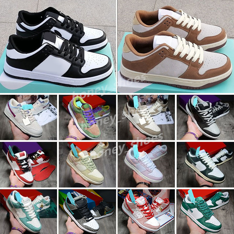 

2023 Running shoes panda DUNKSB mens WOMEN sneakers triple pink grey fog syracuse team green university blue walking jogging otdoors dunked lows sports trainers H31, Color 16