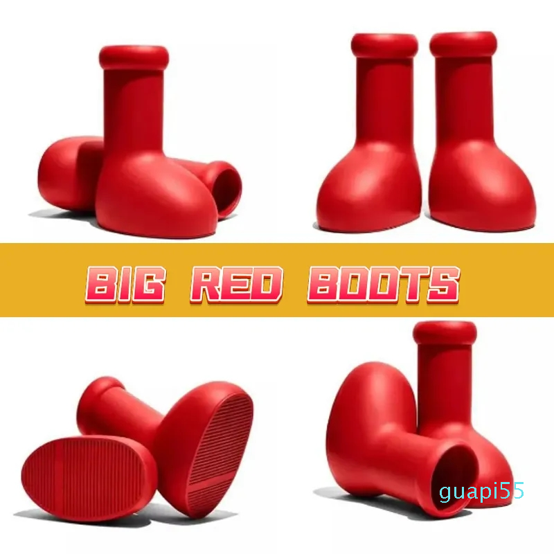 

2023 tide men women big red boots Designer Thick Bottom Non-slip Booties Mens lady Rubber Platform Bootie Shoes EUR 35-45