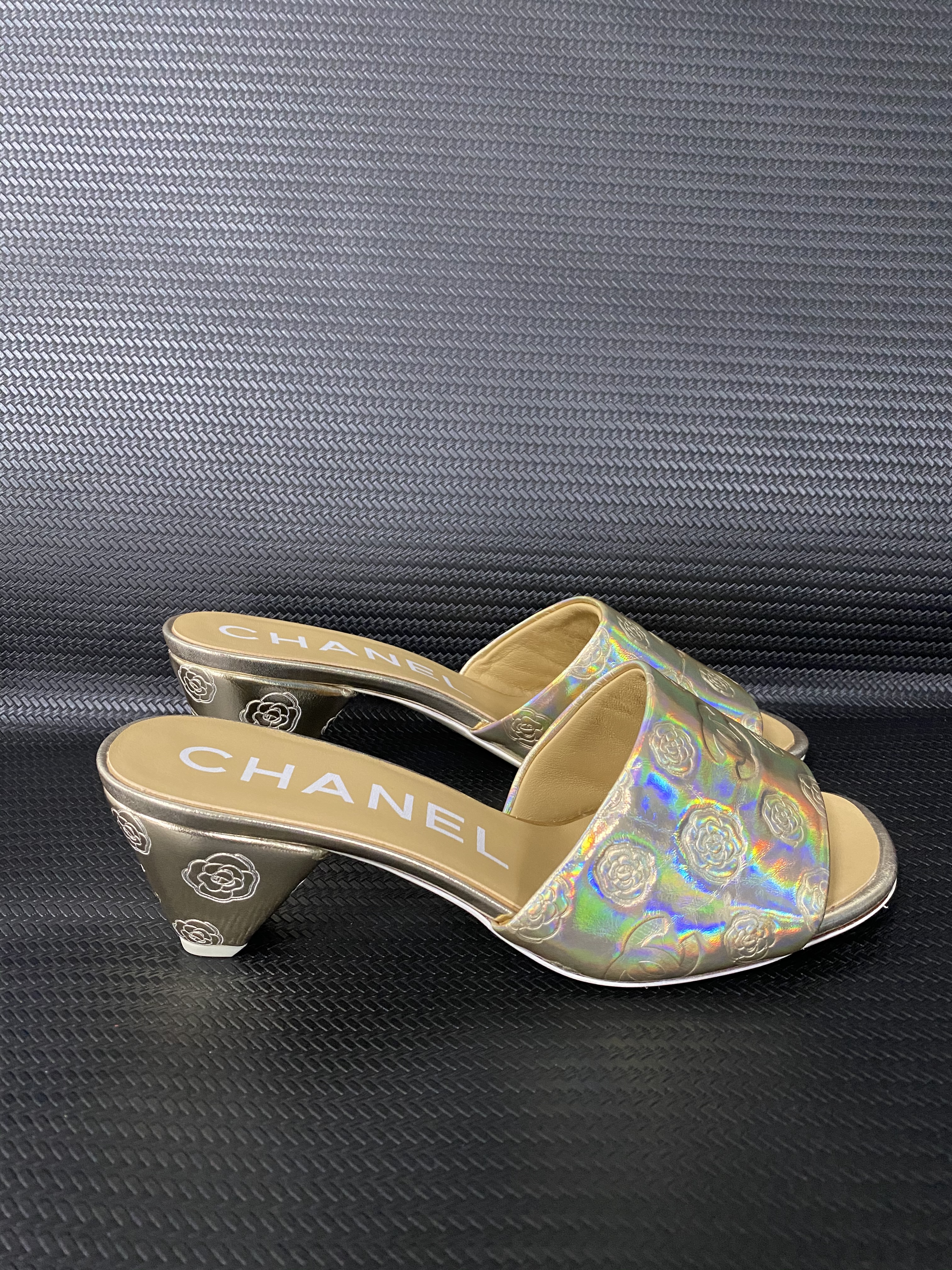 Cha-nel Dupe chaussures à talons hauts fleurs en relief sandale mode sandales à talons 2,5 cm 6,5 cm