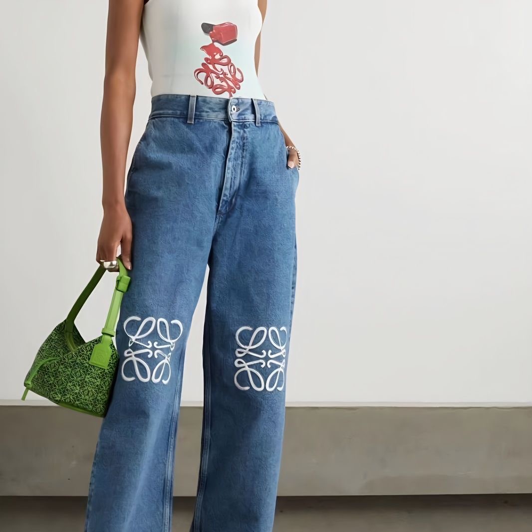 

LOEWE women pant fashion denim jeans high quality, Blue