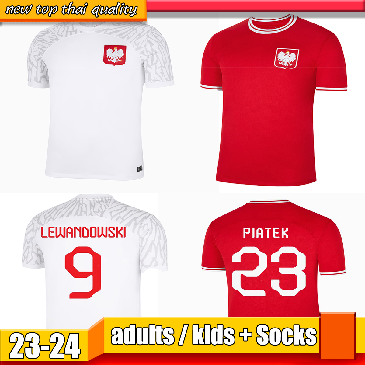 

LEWANDOWSKI polands 2022 Soccer Jerseys MEN KIDS KIT Polonia 2023 ZIELINSKI MILIK ZALEWSKI SZYMANSKI Polish football Shirt Polen uniform boy 22 23 Pologne BEDNAREK, 01