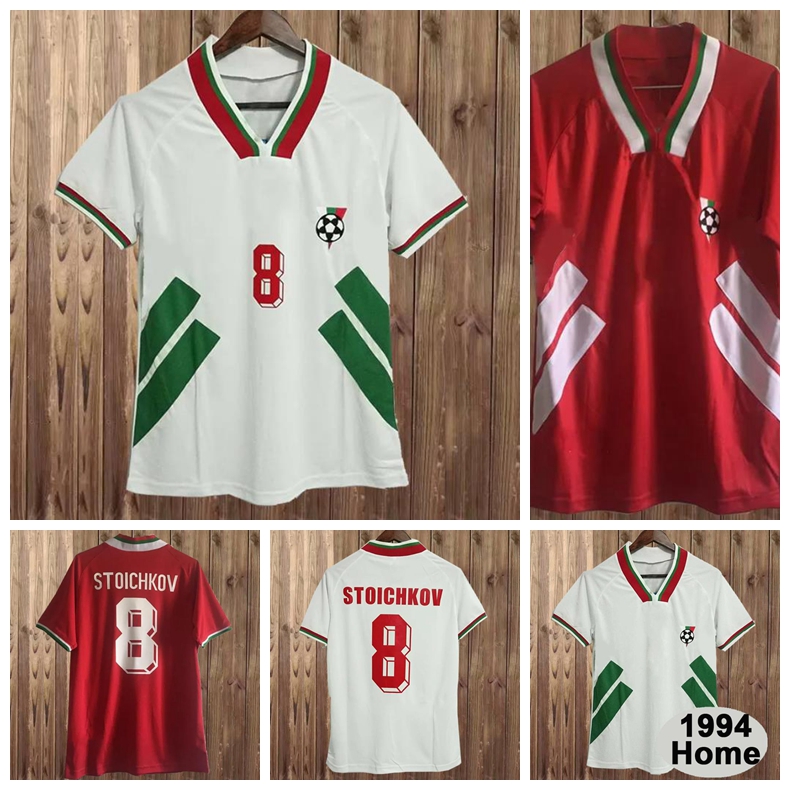 

1994 Bulgaria National Team Mens Retro Soccer Jerseys STOICHKOV IVANOV ANDONOV Home White Away Football Shirt Short Sleeve