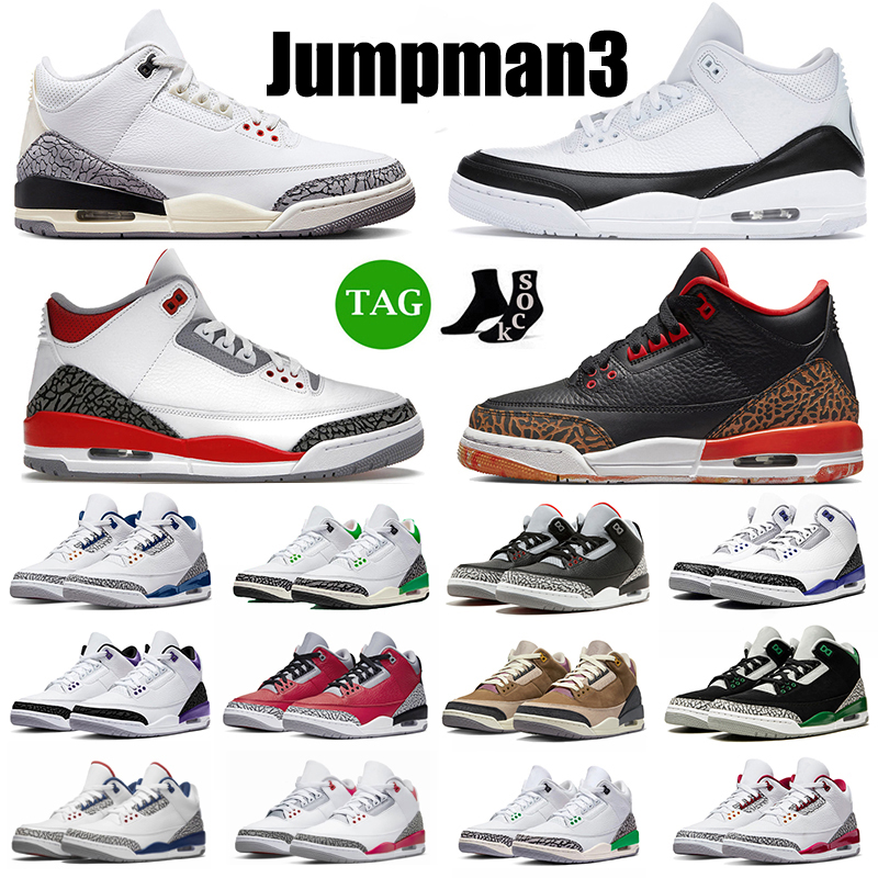 

2023 Jumpman 3 Men Og 3s Basketball Shoes Unc Pine Green Muslin Desert Elephant Dark Iris 2023 Fire Red Black Cat Seoul Mens Trainers Sports Sneaker, #29