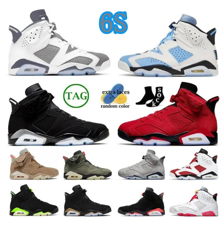 

Jumpman 6 6s mens Basketball Shoes Metallic Silver Georgetown UNC White Red Oreo Mint Foam Electric Green Midnight British Khaki Carmine Infrared Sports Sneaker, 26