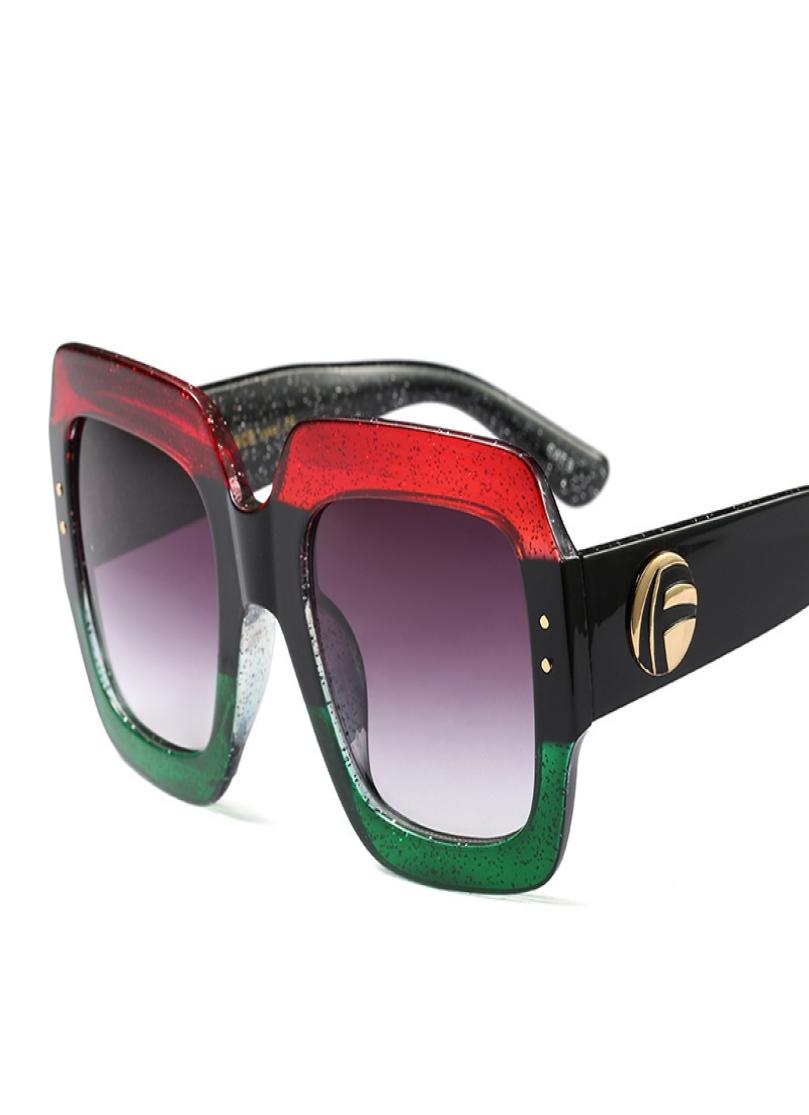 

New ins 5 colors triple color frame fashion luxury designer vintage oversized stylish women sunglasses uv proof hd lens7088056