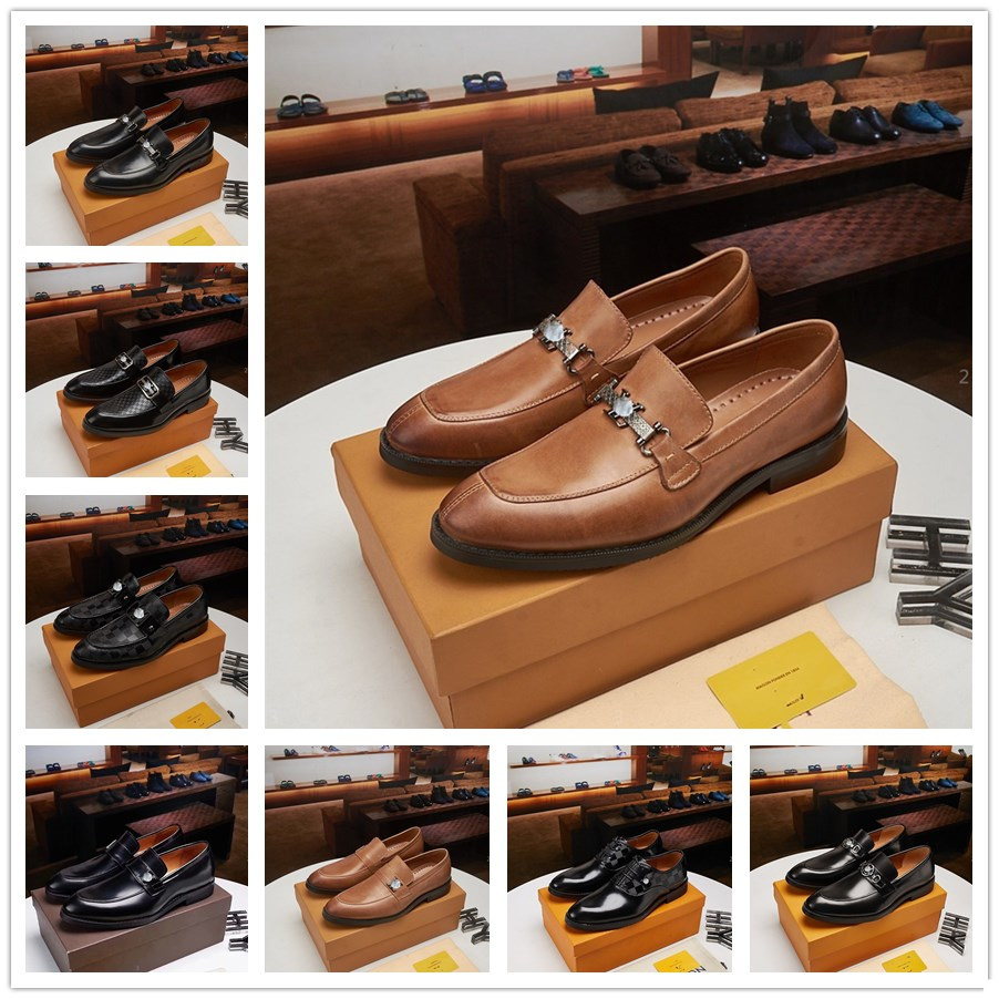 

MM Fashion Luxury Men's Dress Shoe Formal Slip-on Leather designer Men Business Shoes Casual Oxfords for Mens 11, #01