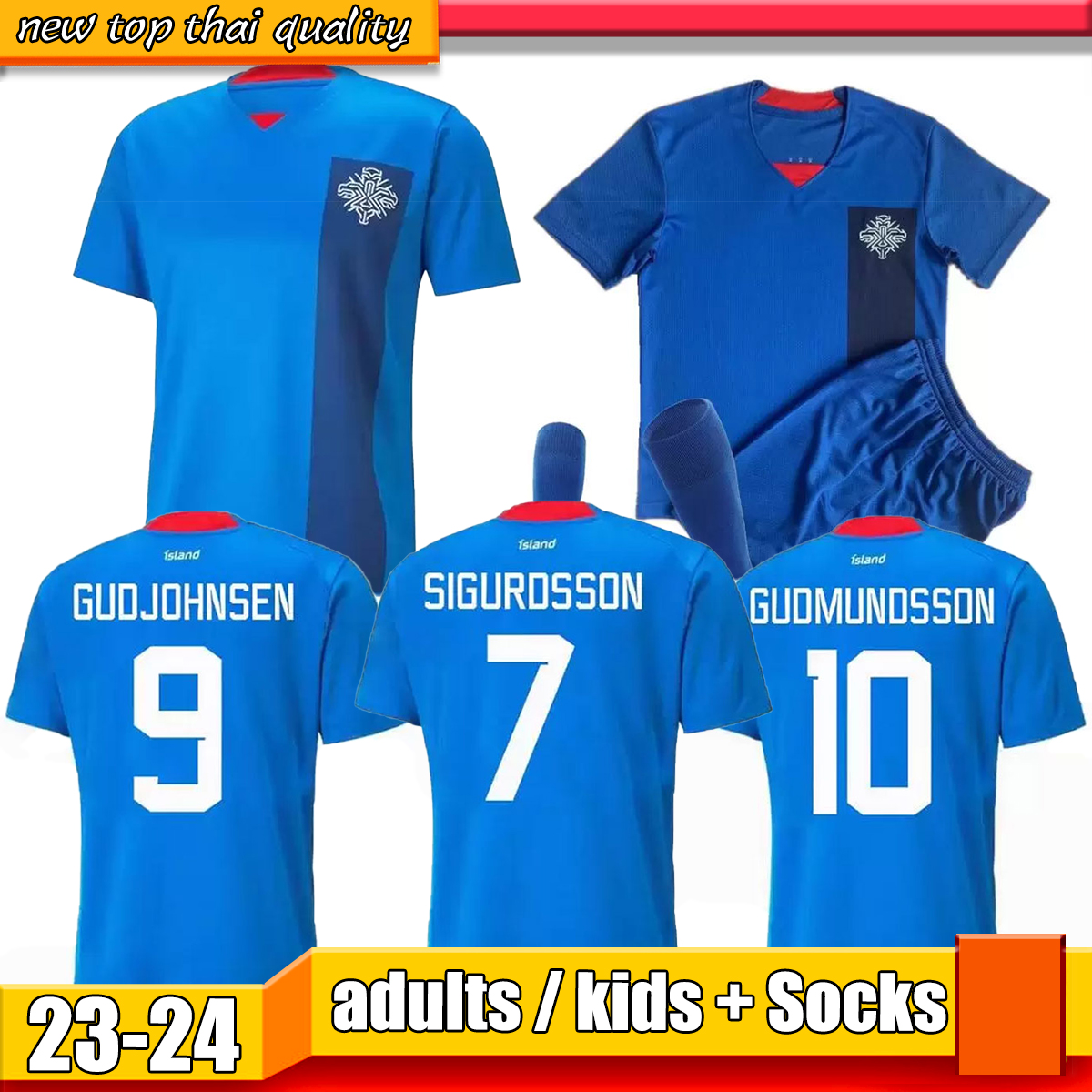 

2022 2023 FINNBOGASON Islandia Soccer Jerseys Iceland National Team 22 23 GUDJOHNSEN G SIGURDSSON Sigthorsson R SIGURDSSON Men Football shirt maillots de football, 01