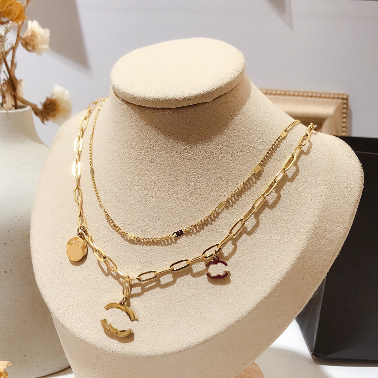 

Womens Memory Necklaces Designer Pendant Necklace 18 Gold Gift Dainty Jewelry Necklace Celtic Stainless Steel Long Chain Wedding Birthday Rope Chain With Box