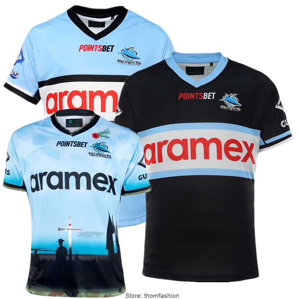 

new 2022 2023 sharks ANZAC Heritage rugby jersey Australia CRONULLA SHARKS rugby shirt BIG SIZE 5XL, Away custom