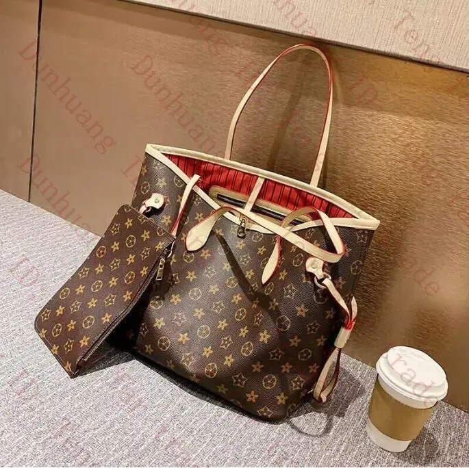 

tote bag Designer wallet Fashion Totes Leather messenger shoulder handbag Women Bags High Capacity Composite Shopping totebag old flower Brown lattice handbags