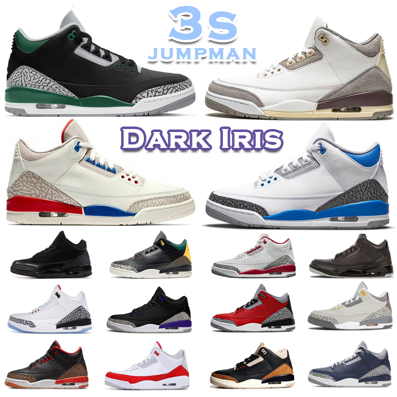 jumpman Racer retro 3 3S Basketball Shoes Mens Dark Iirs Cool Knicks FREE THROW LINE Denim Red Black Cement Pure White Grey A Ma Maniere UNC Frag