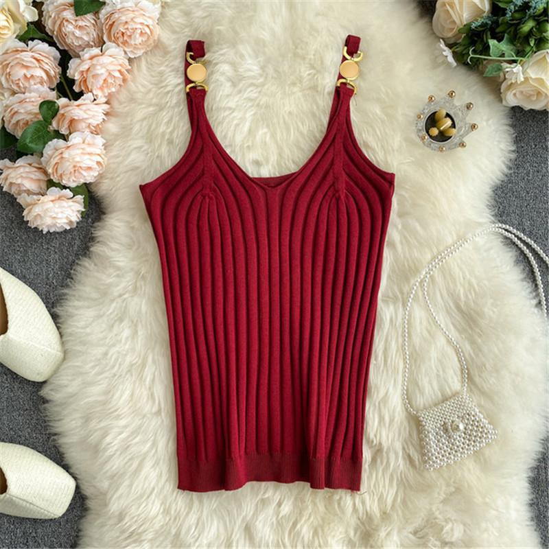 

Womens Knits Sexy Bra Strap Vest Seamless Bodice T-shirt Yoga Goddess Bra Strap Women Sport Vest