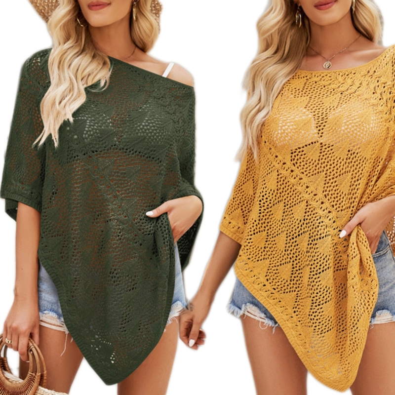 

Womens T-Shirt Swimsuit Beachwear Cover Up 3/4 Sleeve Cover Up for Swimwear Bathing Suit Coverups, Army green