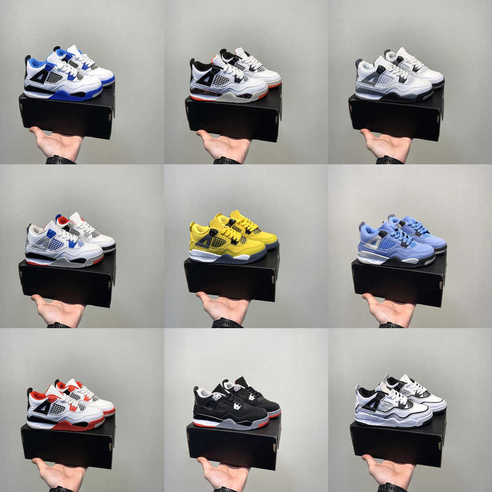 

4s Basketball Shoes 4 For Kids toddlers Designers Jumpman IV Youth Boys Girls University Blue black cat White cement Fire Red Cactus Jack Motorsports baby Sneakers, 10217812