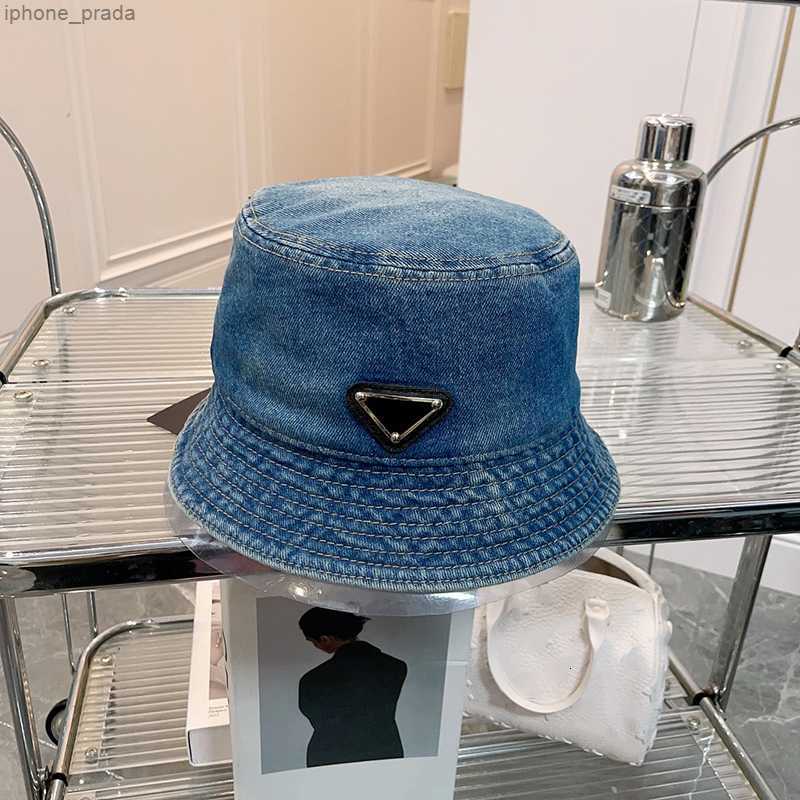 

Luxury Designer Bucket Hat New Tie Dyed Denim Fisherman Hat Cotton Denim Comfortable Breathable For Men And Women very good nice, Blue