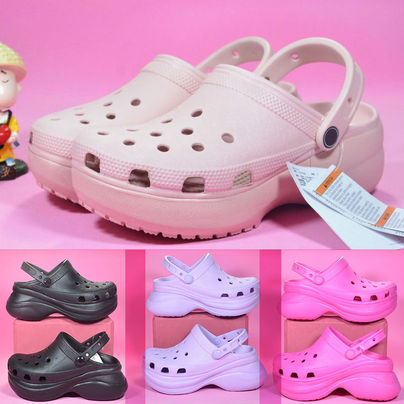 

croc classic bae clog women designer sandals height increasing platform croos clogs waterproof shoes purple Thick Bottom Pool slippers hospital nursing slides, 16