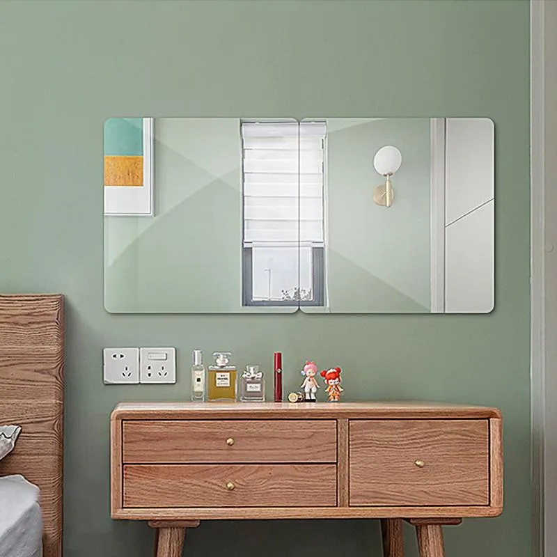 

Home & Garden Mirrors Mirror Wall Stickers Home Decor For Bedroom Mirrored Furniture Bathroom Makeup Acrylic HD Full-Length Bathroom