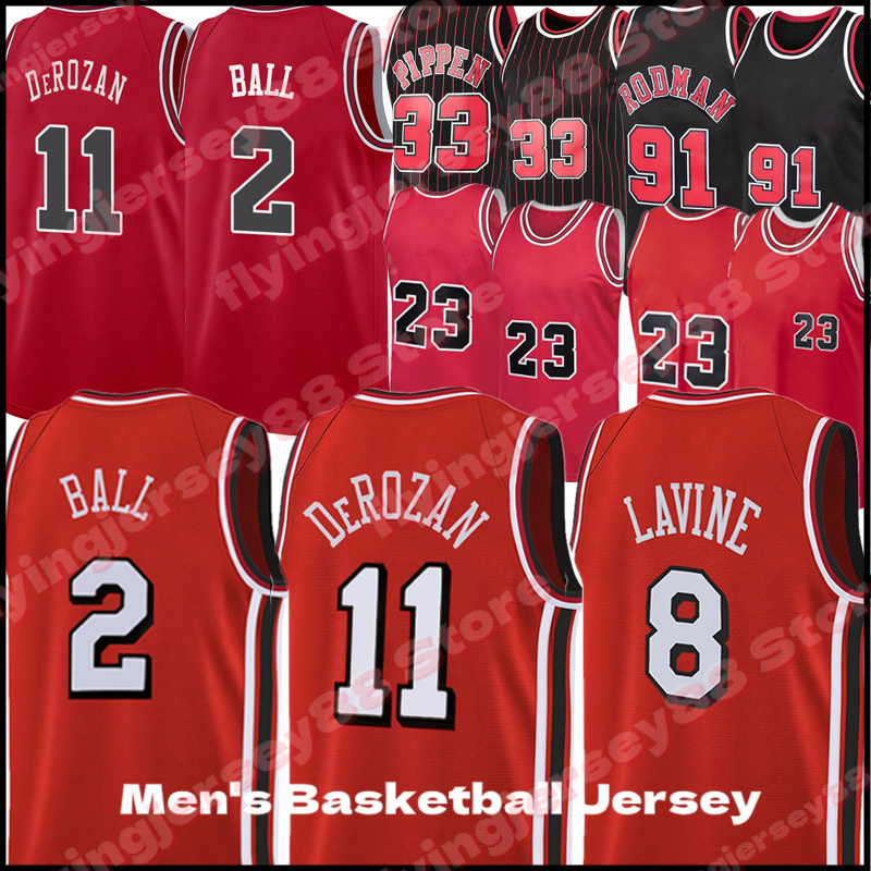 

Demar 11 DeRozan Lonzo 2 Ball Jersey Derrick 1 Rose Zach 8 LaVine 23 45 Michael Basketball Jerseys Scottie 33 Pippen Dennis 91 Rodman Red Black 2022, 21/22