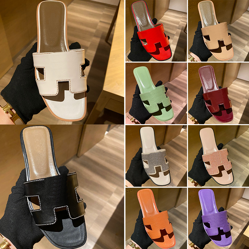

Designer Luxury Slippers Women Slides Summer Sandals Slipper Women Sandales Classic Genuine Leather Woman Designer Sliders Shoes House Beach Flat heel Flip Flops