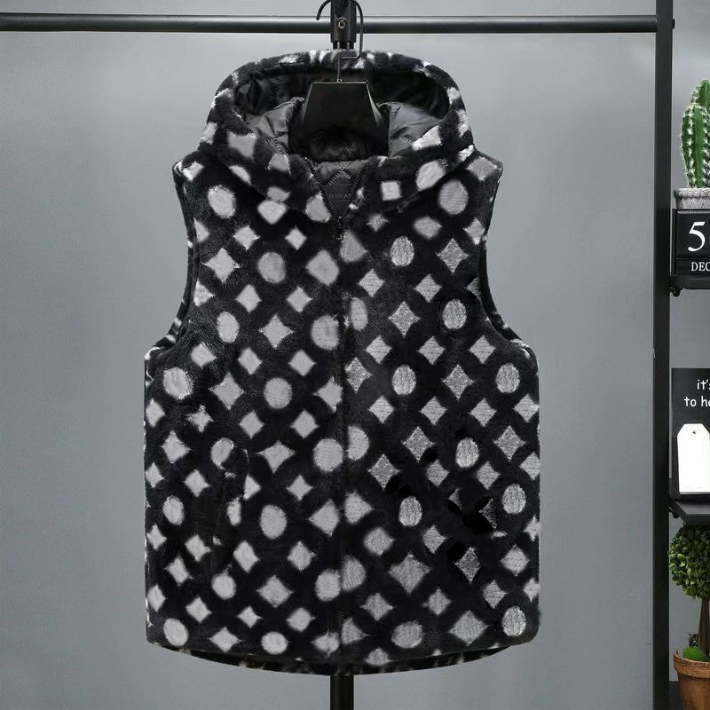 

Man Vests Puffy Jacket Sleeveless Wool Sweater Jackets Hoodie Coat Outwears Coats -4XL, Black1