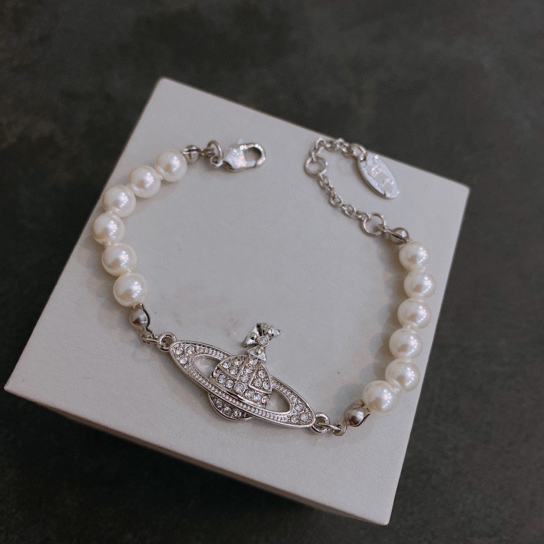 

Designer Charm Bracelets Letter Vivian Chokers Luxury Women Fashion Jewelry Metal Pearl Bracelet cjeweler Westwood ghgf