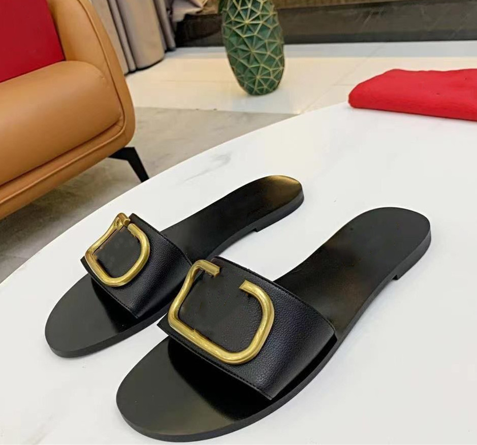 

Women Brand Slippers Casual Flat Sandals for Woman Outwear Fashion 2023 Summer Genuine Leather Black Matte Classics Designer Beach Sneaker Size -42, Transparent