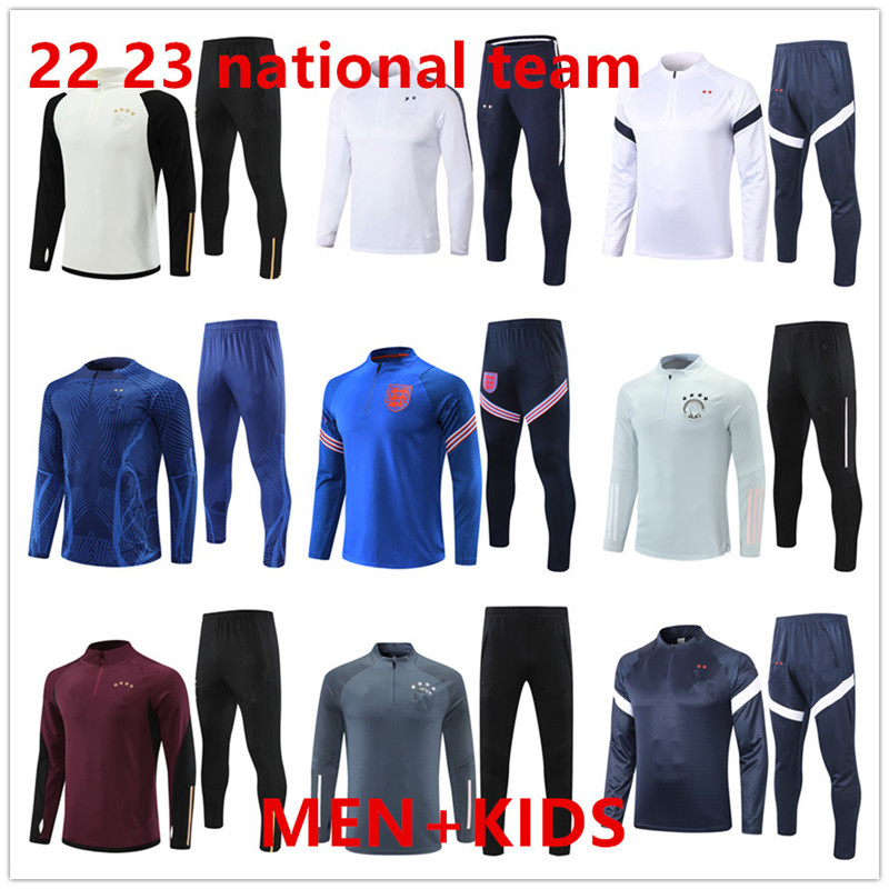 

2023 Various national teams Tracksuits Germanys French Brazil football tracksuit world 22 23 men kids Cup Half pull soccer Portugal kit jogging chandal survetement