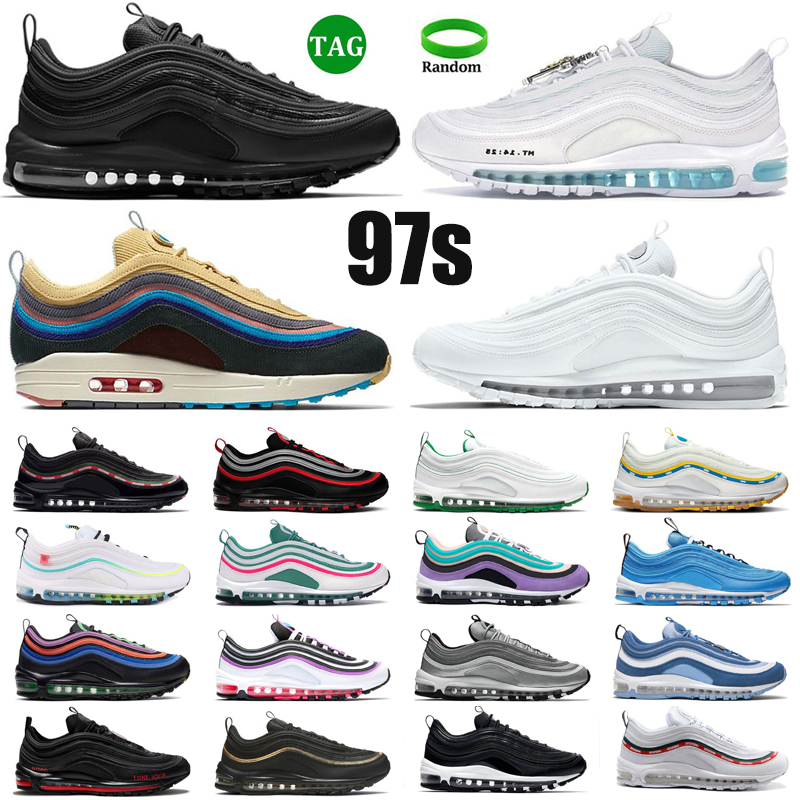 

men women running shoes triple black white 97 97s mens sneakers silver throwback future bred game royal womens sports trainers outdoor shoe eur 36-45, 35